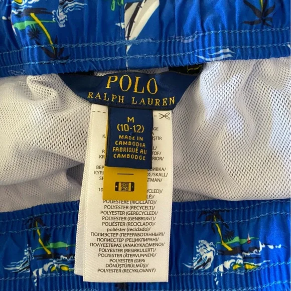 Ralph Lauren Traveler Blue Sailboat Print Swim Trunk